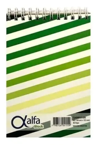 Block Espiral Alfa A6 80 Hojas Cuadriculado