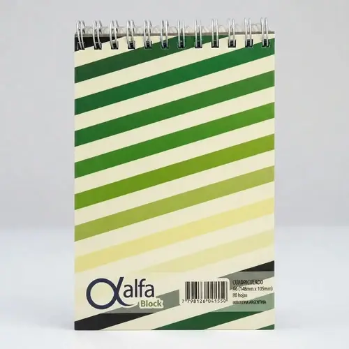 Block Espiral Alfa A6 80 Hojas Cuadriculado