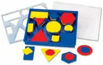 Set de geometría hand2mind Plastic Attribute Blocks Preescolar