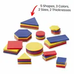 Set de geometría hand2mind Plastic Attribute Blocks Preescolar
