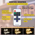 Letrero De Neón Vevor Better Together Con Luz Led Cálida Y C