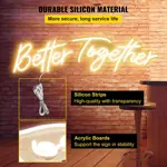 Letrero De Neón Vevor Better Together Con Luz Led Cálida Y C