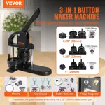 Vevor Kit Para Hacer Botones Con 300 Piezas Y Prensa Ergonóm