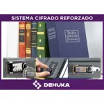 Caja Fuerte Libro Dehuka Porta Valores Con Llave Seguridad Camuflada Azul