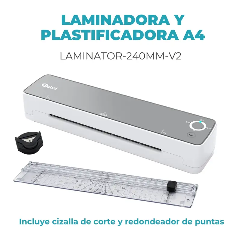 Laminadora Y Plastificadora A4 Frio/calor 240mm + Cizalla Global