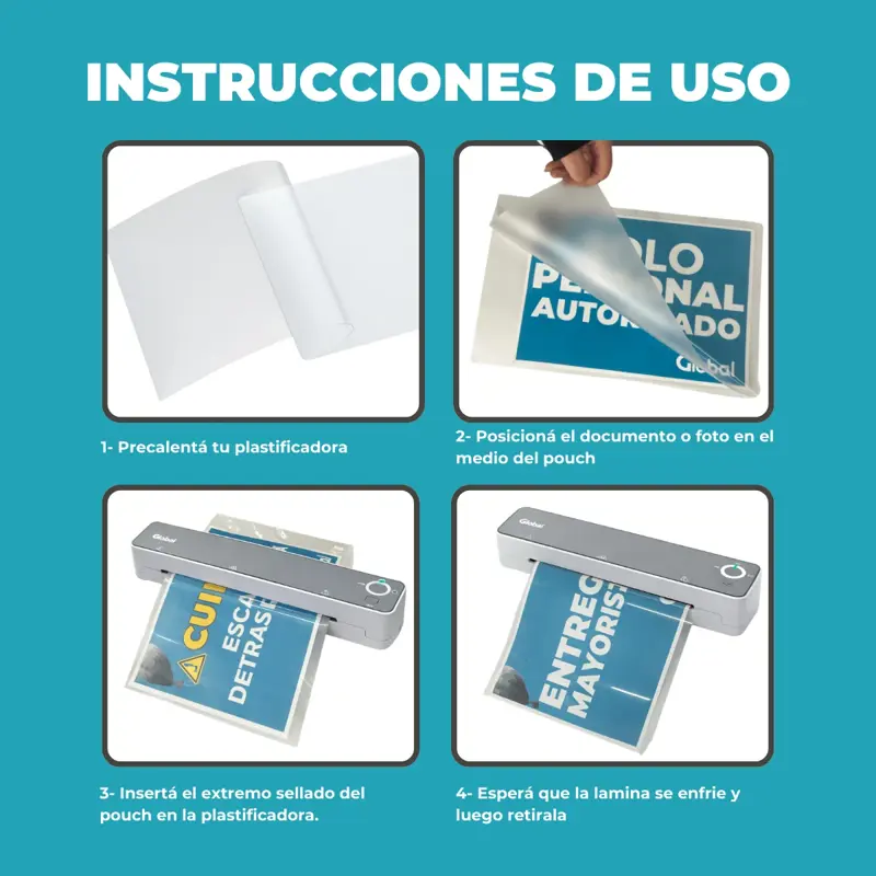 Laminadora Y Plastificadora A4 Frio/calor 240mm + Cizalla Global