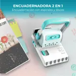 Encuadernadora Manual 2 En 1 Discos Y Doble Wire 15 Hojas Turquesa Global