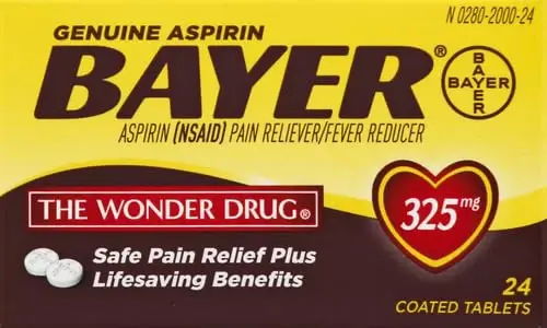Tabletas Recubiertas de Aspirina Bayer 325 mg, Paquete de 24