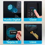 Cerradura Smart Triple Traba Clave + Tarjeta Llave + Huella WIFI