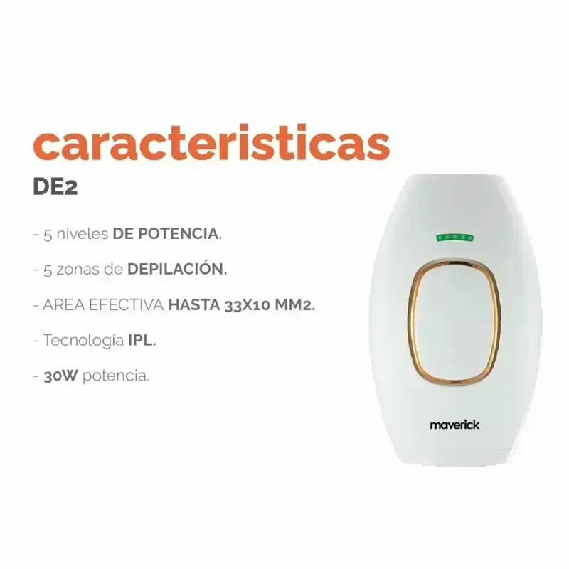Depiladora Láser Maverick Sistema Ice Filtro Uv Definitiva DE2