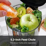 Exprimidor AMZCHEF de 13?cm para fruta entera, prensado en frío y de velocidad lenta