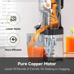 Exprimidor AMZCHEF de 13?cm para fruta entera, prensado en frío y de velocidad lenta