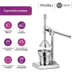 Exprimidor Prensa Tivoli 400ml Filtro Para Pulpa - Acero