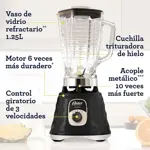 Licuadora Oster BLST4655B Acople Metalico Pica Hielo 1.25L