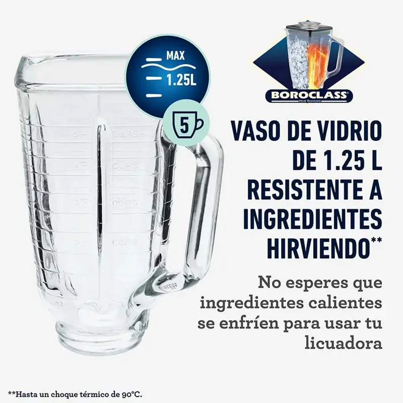 Licuadora Oster BLST4655B Acople Metalico Pica Hielo 1.25L