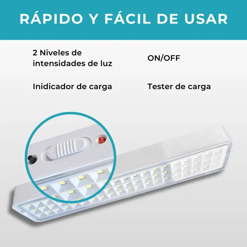 Luz De Emergencia 60 Led Con Batería Recargable 220v Global