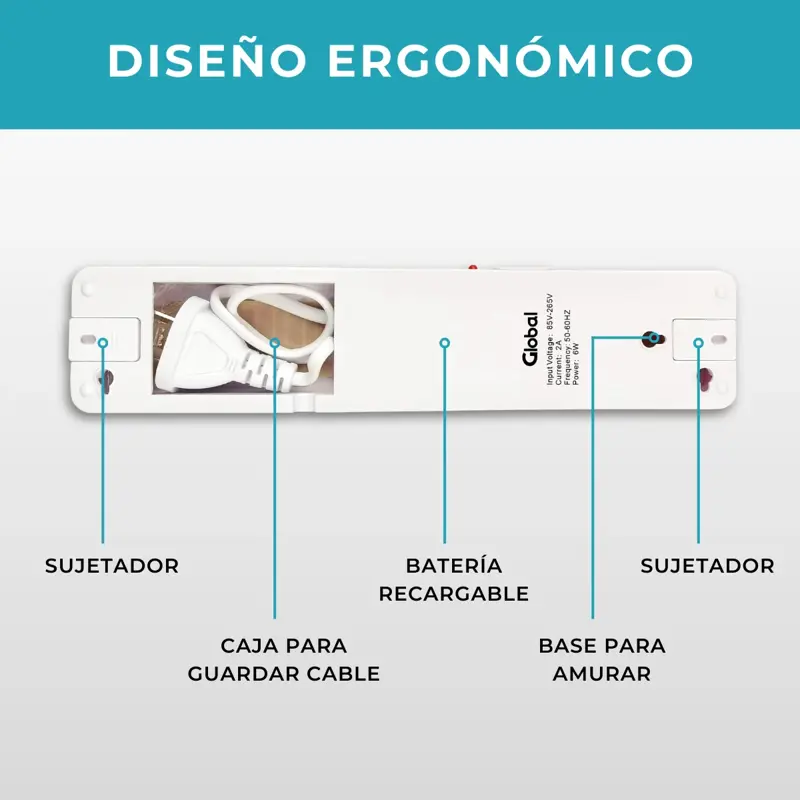 Luz De Emergencia 60 Led Con Batería Recargable 220v Global