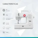 Maquina de Coser Recta 20 Puntadas Nictom MC08 2 Velocidades Pedal y Luz