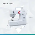 Maquina de Coser Recta 20 Puntadas Nictom MC08 2 Velocidades Pedal y Luz