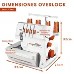 Maquina de Coser Overlock 4/3/2 Hilos Lumina Moda 