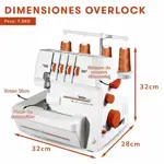 Maquina de Coser Overlock 4/3/2 Hilos Lumina Moda
