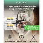 Maquina de Coser Overlock Gadnic SW9900 Semi Industrial 5 Hilos Luz Led y Pedal