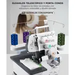 Maquina de Coser Overlock Gadnic SW9900 Semi Industrial 5 Hilos Luz Led y Pedal