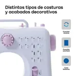 Máquina De Coser Portátil Waggs 12 Puntadas Pedal Led