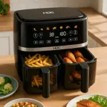 FREIDORA DE AIRE HDC HAF-SH100DB – DOBLE CESTA INDEPENDIENTE, 10 LITROS