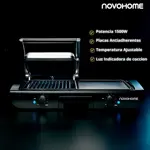 Parrilla Grill C/Tapa Prensa Y Plancha Bifera Novohome 1500w