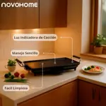 Parrilla Grill Eléctrica Novohome 2000w Antiadherente 5 Niv.