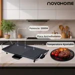 Parrilla Grill Eléctrica Novohome 2000w Antiadherente 5 Niv.