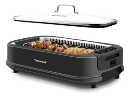 Parrilla Eléctrica Sin Humo 1500 W Con Tapa Vidrio ...