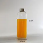 Botella Jarra de Vidrio Tapa a Rosca Metal 1 Lt. Agua Jugo