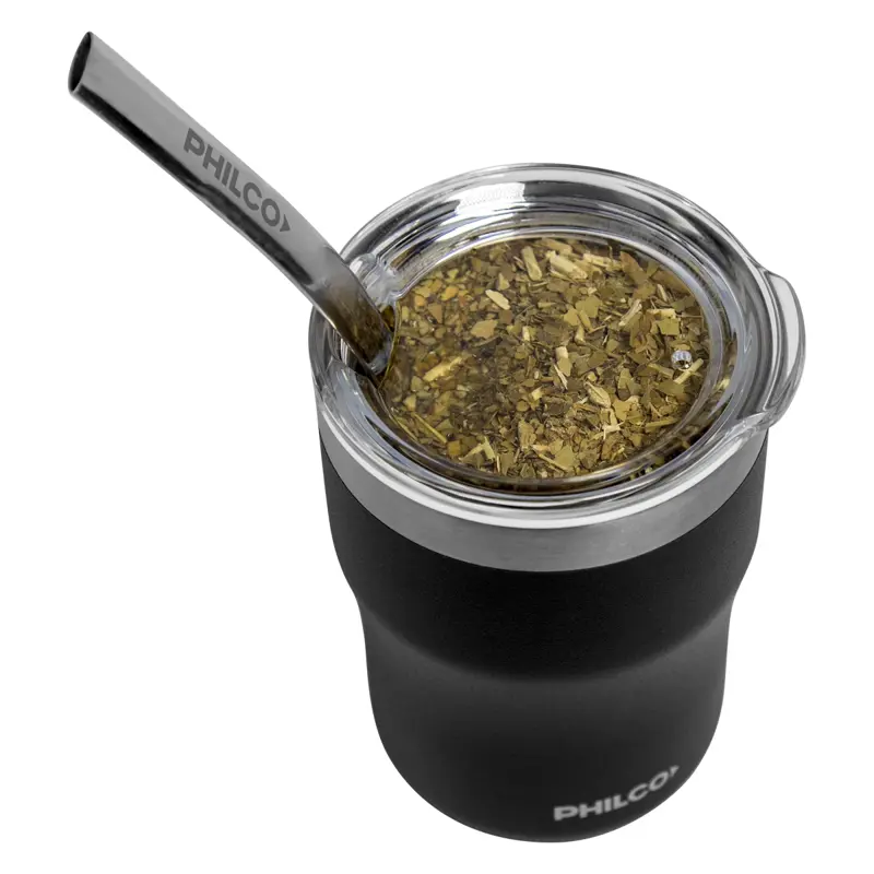 Mate Termico Philco Acero Inoxidable 300 ml Negro MT300PH NS