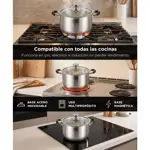 Set De Ollas Gadnic Cocina Acero Inoxidable Tricapa Mango Desmontable