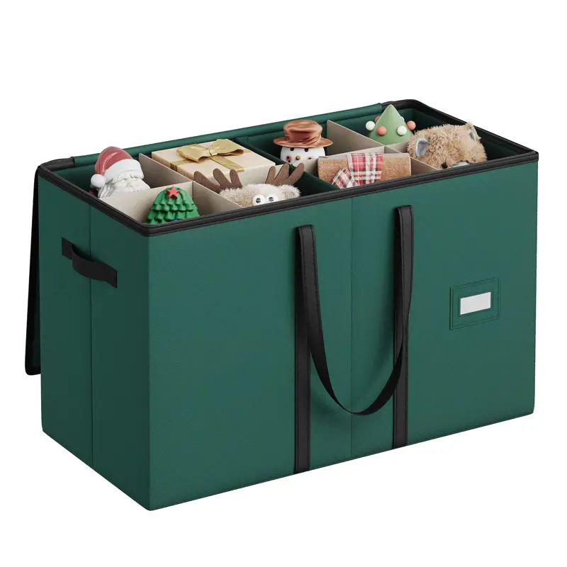Caja de almacenamiento de figuras navideñas SONGMICS para 15 pulgadas, color verde