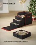 Caja de almacenamiento para adornos navideños SONGMICS URFB037B01 negra