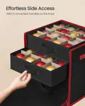 Caja de almacenamiento para adornos navideños SONGMICS URFB037B01 negra