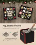Caja de almacenamiento para adornos navideños SONGMICS URFB037B01 negra