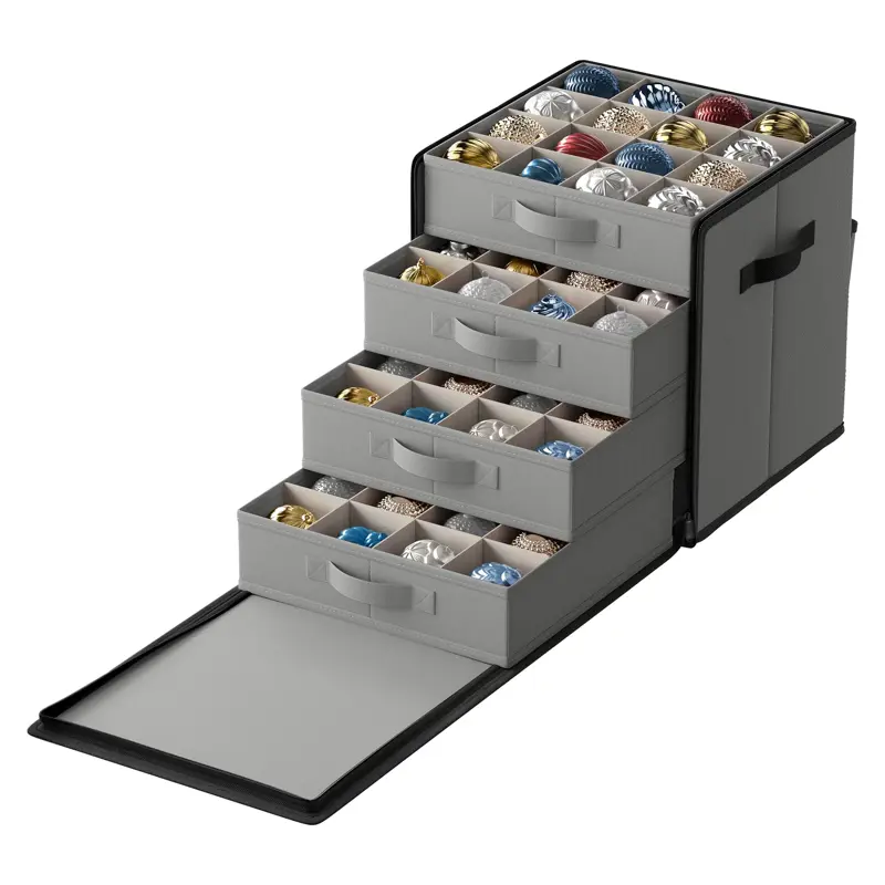 Caja de almacenamiento para adornos navideños SONGMICS URFB037G01, 64 ranuras