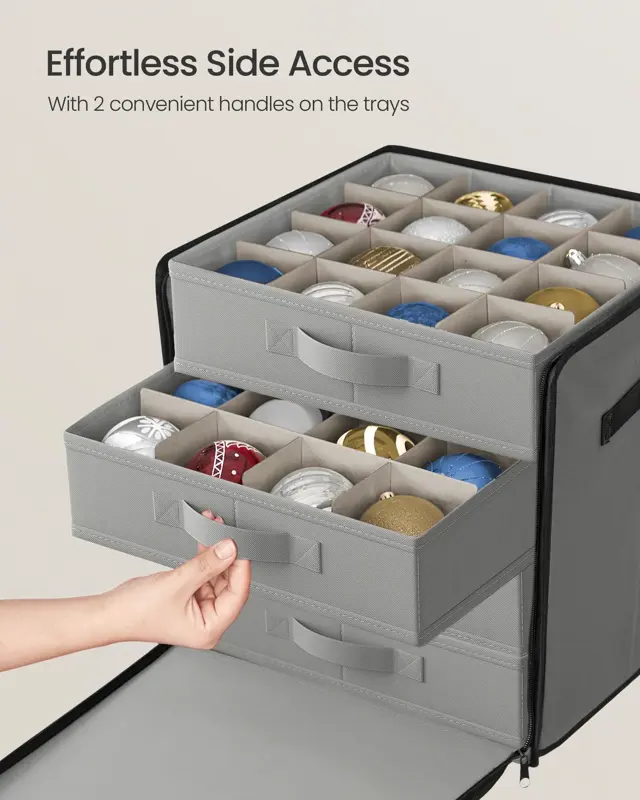 Caja de almacenamiento para adornos navideños SONGMICS URFB037G01, 64 ranuras