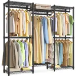 Perchero SONGMICS de 145 cm de ancho con estantes ajustables