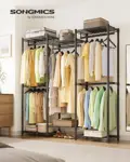 Perchero SONGMICS de 145 cm de ancho con estantes ajustables