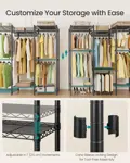 Perchero SONGMICS de 145 cm de ancho con estantes ajustables