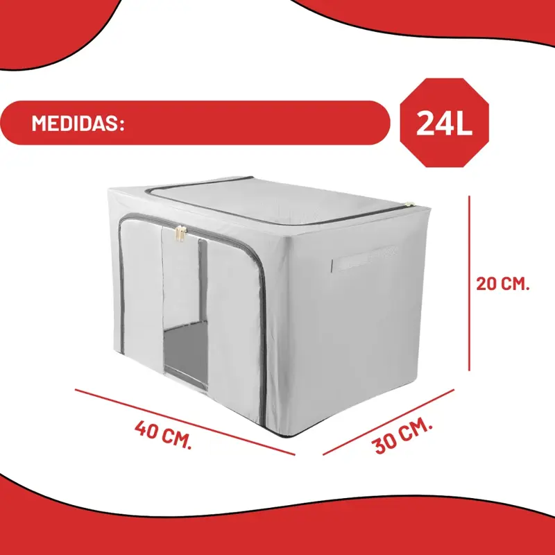 Organizador de ropa para placard con ventana y cierre Beige 24