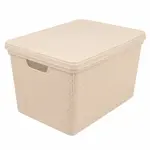 Caja Organizadora de Yute Con Tapa Color Beige de 5L