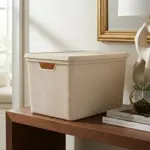 Caja Organizadora de Yute Con Tapa Color Beige de 5L