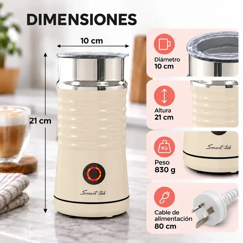 Espumero Leche Automatico Smart Tek Calienta Mf850 450w Vainilla