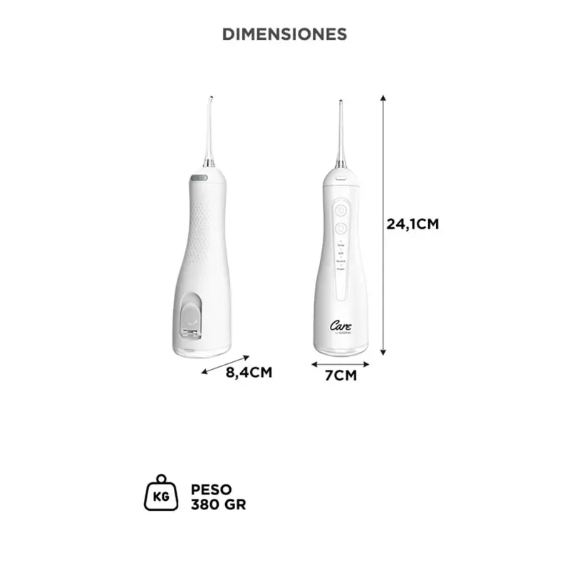 Irrigador Bucal Portátil Bllanco Care By Gadnic 300ml Recargable 4 Modos de Limpieza